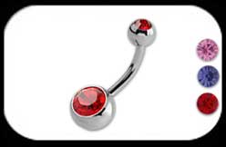 Jewelled Belly Bar 2 1.6mm