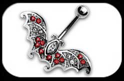 Bat Jewelled Belly Bar