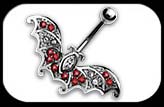 Bat Jewelled Belly Bar