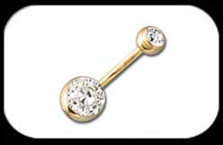 Gold Plated Belly Bar Crystal