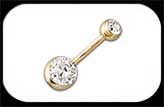 Gold Plated Belly Bar Crystal