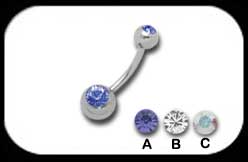 Jewelled Micro Belly Bar 1.2mm