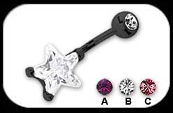 Black Steel Belly Bar Star
