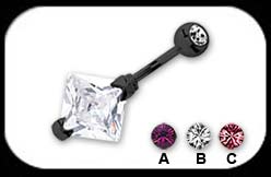 Black Steel Belly Bar Sml Square