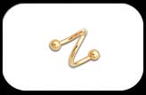 Gold Plated Body Spiral 1.2mm 16 gauge