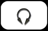Black Micro Circular Barbell with Long Cones 1.2 x 8mm
