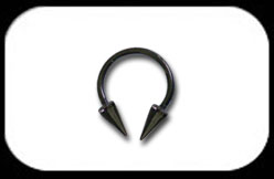 Black Micro Circular Barbell with Long Cones 1.2 x 8mm