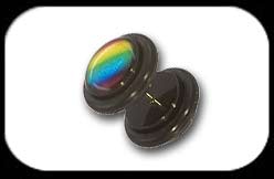 Fake Plug in Black Acrylic with Rainbow