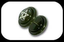 Fake Plug in Black Acrylic with Pentagram