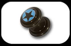Fake Plug with Black Star on Turquoise