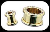 Gold Plated Jewelled Flesh Tunnel