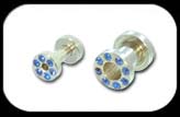 Jewelled Flesh Tunnel Blue