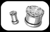 Single Jewelled Flesh Tunnel Crystal