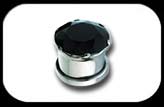 Single Jewelled Flesh Tunnel Black