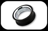 Silicone Flesh Tunnel Steel inlaid Black