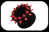 Silicone Spiky Flesh Tunnel Black Red