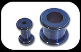 Titanium Round Flesh Tunnel Blue