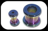 Titanium Round Flesh Tunnel Rainbow