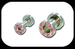 Jewelled Flesh Tunnel Pink
