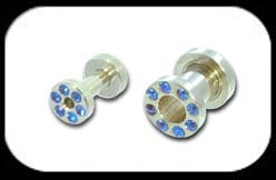 Jewelled Flesh Tunnel Blue