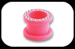 Pink Acrylic Jewelled Flesh Tunnel