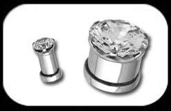 Single Jewelled Flesh Tunnel Crystal