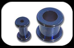 Titanium Round Flesh Tunnel Blue