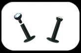 Internally Threaded Black Jewelled Labret 1.6mm