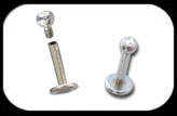 Internally Threaded Jewelled Labret crystal