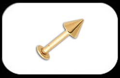 Gold Plated Labret with cone 1.6mm