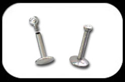 Internally Threaded Jewelled Micro Labret 1.2mm crystal