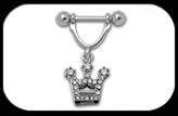 Nipple Ring Stirrup with crystal crown