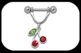 Nipple Ring Stirrup with Cherries