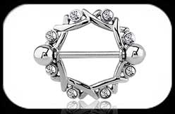 Nipple Ring Shield with crystal stones