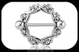 Nipple Ring Shield with crystal stones