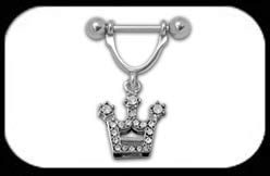 Nipple Ring Stirrup with crystal crown