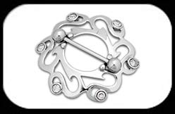 Nipple Ring Shield with 6 crystal stones