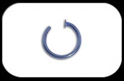 Open Nose Ring  Anodised Steel  Blue