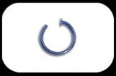 Open Nose Ring  Anodised Steel  Blue
