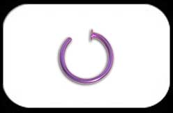 Open Nose Ring Anodised Steel Purple
