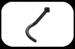 Black Steel Nose Stud with cone