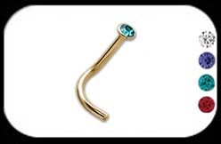 Gold Plated Jewelled Nose Stud