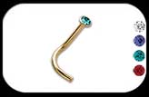 Gold Plated Jewelled Nose Stud