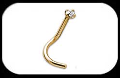 Gold Plated Nose Stud Prong Set Crystal