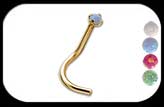 Gold Plated Nose Stud Prong Set Opal