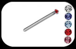 Titanium Jewelled Nose Stud straight