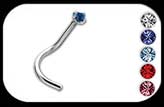 Titanium Jewelled Nose Stud curved