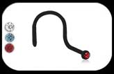 Bioflex Jewelled Nose Stud Black