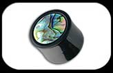 Paua Shell Inlaid Horn Flesh Plug