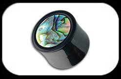 Paua Shell Inlaid Horn Flesh Plug